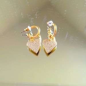 Stella & Dot Gold Heart Dangle Earrings